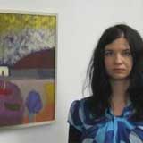 Polish painter Kasia Banas at the Brick Lane Gallery, London, 2008.
